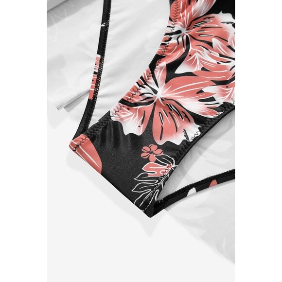 Women's One Piece Swim Dress Swimsuit Tummy Control Skirted Bathing Suit Floral - Picture 5 of 7